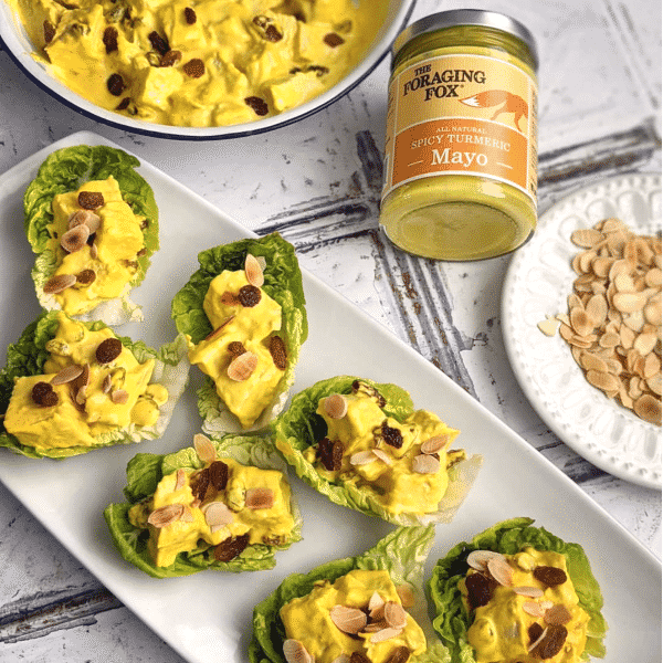 Coronation Chicken Cups with Spicy Turmeric Mayo